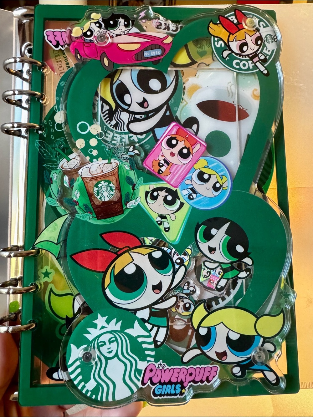 The Powerpuff Girls x Starbucks Green Stickered Notebook Cover